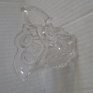 A016: US Glass Co. Alabama/Beaded Bullseye & Drape pattern 3" glass Creamer